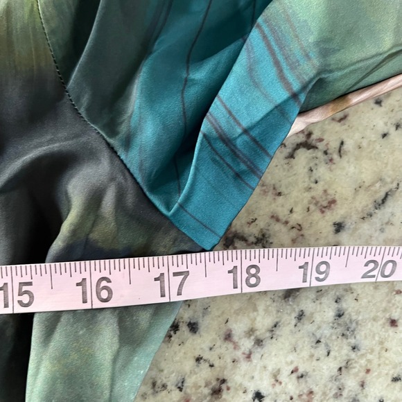 Socialite Olive Teal Abstract Marble Print Wrap Mini Dress WDR121749-N New Small - Picture 10 of 12